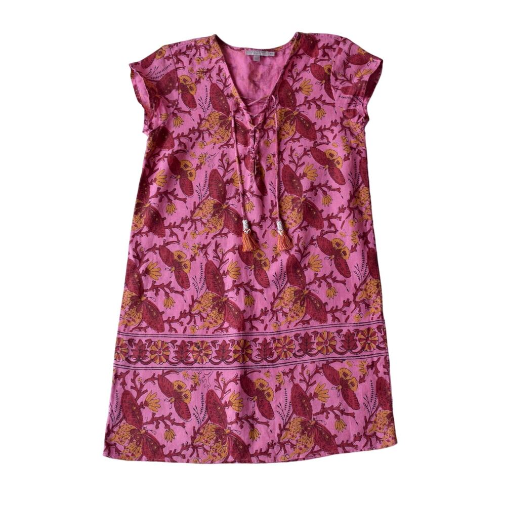 Calypso St. Barth Pink And Red Flutter Sleeve Sun… - image 1